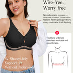 Popilush Wireless Seamless Bralette for Women, No Underwire Soft Support Bras, Breathable Smooth Comfort Everyday Summer Wear,Black,34B/32C/32D