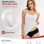 Nebility Compression Tanks for Women Tummy Control Shapewear Tank Top Seamless Body Shaper Lace Cami Camisoles(X-Large, White)