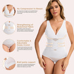JOYSHAPER Shapewear for Women Tummy Control Shapewear Bodysuit Faja Body Shaper Waist Trainer Snatched Corset Body Suit Girdles White XL