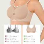 Popilush Womens Wireless Push Up Bra No Underwire Comfortable Supportive Mesh Crossover Bralette Seamless Everyday Tshirt Bra