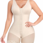YIANNA Fajas Colombianas Shapewear for Women Tummy Control Full Body Shaper Butt Lifter with Zipper Crotch,YA7275-Beige-2XL