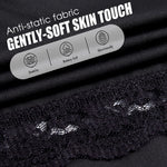 MANCYFIT Half Slips for Women Underskirt Dress Extender Lace Trim Knee Length Midi Skirt 14-25" Length Black Small