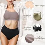 Womens Wireless Jelly Bras Plus Size No Underwire Seamless Full Coverage Comfortable Everyday Bra with Medium Support (Brown, X-Large)