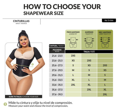 Forma Tu Cuerpo Waist Trainer for Women, Corset Shapewear, Hourglass Shape Faja Body Shaper, Waist Cincher for Women (Black + Waist Trainer with Straps, S)