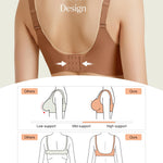 Popilush Wireless Seamless Bralette for Women, No Underwire Soft Support Bras, Breathable Smooth Comfort Everyday Summer Wear,Brown,40B/38C/38D