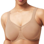 HSIA Minimizer Bras for Women Plus Size, Full Coverage Coolcomfort T Shirt Unlined Bra with Underwire for Heavy Breast, Dark Beige 34C