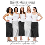 Jiuguva 2 Pieces Half Slip Lace Long Underskirt Women's Satin Half Slip for Under Dresses(XX-Large,Black, White)