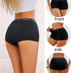 FINETOO Womens Cotton Boy Shorts Underwear Full Coverage Soft Boxer Briefs High Waisted Panties for Lady Girls 6 Pack(M)