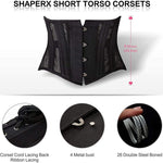 SHAPERX Women's 26 Steel Boned Corset Heavy Duty Waist Trainer Corset Shaper Breathable Mesh Slimming Trimmer Cincher,SZ1997-2-Black-XL