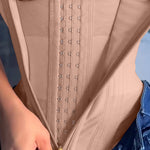 SHAPSHE Waist Trainer for Women Tummy Control Workout Waist Cincher Corset Shapewear Postpartum Body Shaper Faja with Zipper Hook Rosy Brown L
