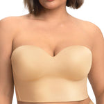 HSIA Longline Strapless Bra for Women, Anti-Slip Support Corset for Large Bust Convertible Bustier Bandeau for Big Breasts