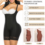 YIANNA Fajas Colombianas Shapewear for Women Tummy Control Postpartum Body Shaper Butt Lifter Post Surgery Compression Garment Bodysuit,YA7212-Black-M