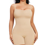 Nebility Seamless Shapewear Bodysuit Women - Tummy Control Square Neck Full Body Shaper for Layering Under Clothes Beige Body Suit Top for Everyday