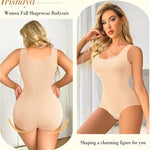 Irisnaya Shapewear Bodysuit Scoop Neck Tank Tops for Women Tummy Control Waist Trainer Vest Full Body Shaper