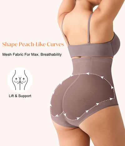 CYDREAM Shapewear for Women Tummy Control Panties High Waisted Butt Lifting Panties Faja Body Shaper (Purple Brown, X-Large)