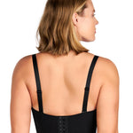 HSIA Longline Strapless Bra for Women, Anti-Slip Support Corset for Large Bust Convertible Bustier Bandeau for Big Breasts Midnight Black