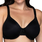 Vanity Fair Women's Beauty Back Smoothing Minimizer Bra, Minimizes Bust Line up to 1.5", Non Padded Cups up to H - Midnight Black, 36DD