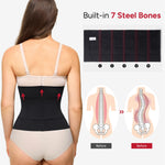 Nebility Waist Trainer for Women Corset Shapewear Tummy Control Segmented Waist Cincher Postpartum Faja Body Shaper with Adjustable Strap(Black,XX-Large)