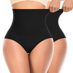 Werena Shapewear for Women Tummy Control Body Shaper High Waitsed Shape wear Panties Shaping Girdle(#A1 High Waist Black(2 Pack),Large)