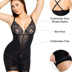Popilush Shapewear Bodysuit Tummy Control - Deep V Neck Sleeveless Lace Corset Shapewear Tops Body Shaper