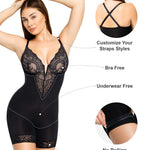 Popilush Shapewear Bodysuit Tummy Control - Deep V Neck Sleeveless Lace Corset Shapewear Tops Body Shaper