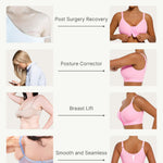FeelinGirl Full Coverage Mastectomy Bra Compression Bra for Women Front Closure Post Surgical Bra Fuchsia XXXL