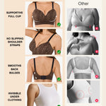 Popilush Wireless Bras for Women - Seamless Comfortable Bra Full Coverage Deep V Leopard Print Everyday Bras