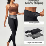 Heathyoga Compression Leggings with Pockets for Women Tummy Control No Front Seam Leggings for Women Workout Yoga Pants Black