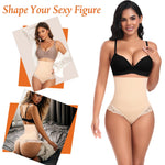 Womens Thong Shapewear Mid to High Waisted Shaper Thong WN0017(07#G Beige#lace firm control,XX-Large)