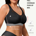 FeelinGirl Surgical Bras Post Surgery After Breast Augmentation Supportive Mastectomy Bra Black Medium