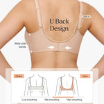 Wireless Bras for Women Push Up Seamless Bra Comfy Supportive Bralettes Deep V Comfortable Tshirt Bra No Underwire Beige