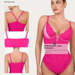 Popilush Shapewear Bodysuits for Women Tummy Control Lace Bodysuit V Neck Sleeveless Corset Tops Body Suit