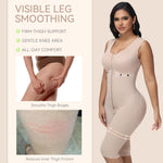 JOSHINE Faja Colombiana Knee Length Full Body Shapewear for Women Tummy Tuck Compression Garment Lipo Boards Post Surgery 360 Faja Completa Para Mujer with Adjustable Hook Closure Tan 2XL
