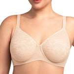 HSIA Minimizer Bra for Women - Full Coverage Seamless Lace Bra Plus Size Underwire Unlined Bra for Heavy Breast Nude