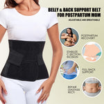 MAMODY Postpartum Belly Band – Postpartum Belly Wrap, Abdominal Binder Post Surgery C-section Recovery Support Belt After Birth Brace, Slimming Girdles (Midnight Black, L)