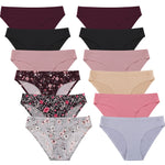 FINETOO 12Pack Womens Seamless Underwear No Show Cheeky Panties Invisibles Briefs Soft Stretch Bikini Hipster XS-XL(M)