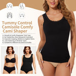 JOYSHAPER Women Shapewear Tank Tops Stretchy Lace Cami Shaper for Tummy Control Shapewear Camisole Comfy Cami Undershirt Black M