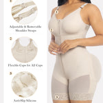 YIANNA Fajas Colombianas Moldeadoras Postpartum Shapewear Tummy Control for Women Full Body Shaper Butt Lifter Compression Garment with Zipper Crotch, YA7283-Beige-2XL
