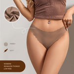 SHARICCA Womens Seamless Thongs No Show Underwear Soft Ribbed Invisible Panties Wave Edge Multi Pack,7P01,M