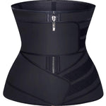 YIANNA Waist Trainer for Women Latex Underbust Double Training Belt Tummy Control Waist Cincher Sport Girdle,YA2223-Black-M