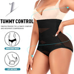 Werena Tummy Control Shapewear Panties for Women High Waist Cincher Shaping Underwear Body Shaper Girdle (#13 Black-7,S)