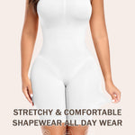 Werena Women's Strapless Shapewear Full Body Bodysuit Tummy Control Seamless Mid Thigh Body Shaper with Removable Straps (White,3XL)
