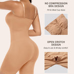Werena Women's Strapless Shapewear Full Body Bodysuit Tummy Control Seamless Mid Thigh Body Shaper with Removable Straps (Dark Nude,2XL)