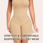 Werena Women's Strapless Shapewear Full Body Bodysuit Tummy Control Seamless Mid Thigh Body Shaper with Removable Straps (Nude,3XL)