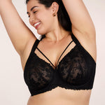 HSIA Minimizer Bras for Women Full Coverage, Unlined Lace Sexy Plus Size Underwire Bra for Large Breasts Black