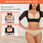 LANCS Upper Arm Shaper Post Surgery Arm Compression Sleeves Lipo Garment Posture Corrector Tops Back Support Shapewear (Black, X-Large)