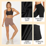TNNZEET 7 Pack Biker Shorts for Women - 5"/8"/3" High Waisted Workout Tummy Control Spandex Gym Shorts for Yoga Athletic