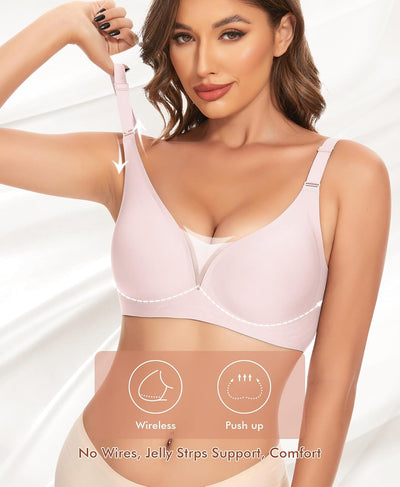 Wireless Jelly Bras for Women No Underwire Lace Bra Comfortable Seamless Bra