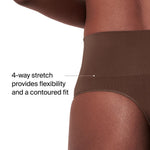SPANX SPANXshape ExtraOrdinary Thong - Sculpting with Compression - Women's Shapewear Underwear - Recycled Nylon Fabric Blend - Chestnut Brown - Medium