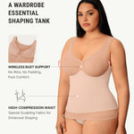 FeelinGirl Women Shapewear Tank Top Tummy Control Compression Tanks V Neck Seamless Body Shaper Camisole Tops for Women Dark Skin XL